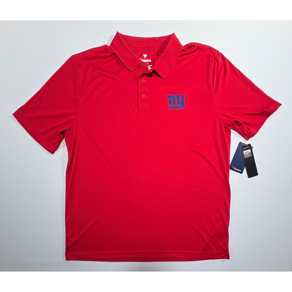 Fanatics New York Giants NFL Polo Shirt Mens XL Red Blue Logo Short Sleeve NWT